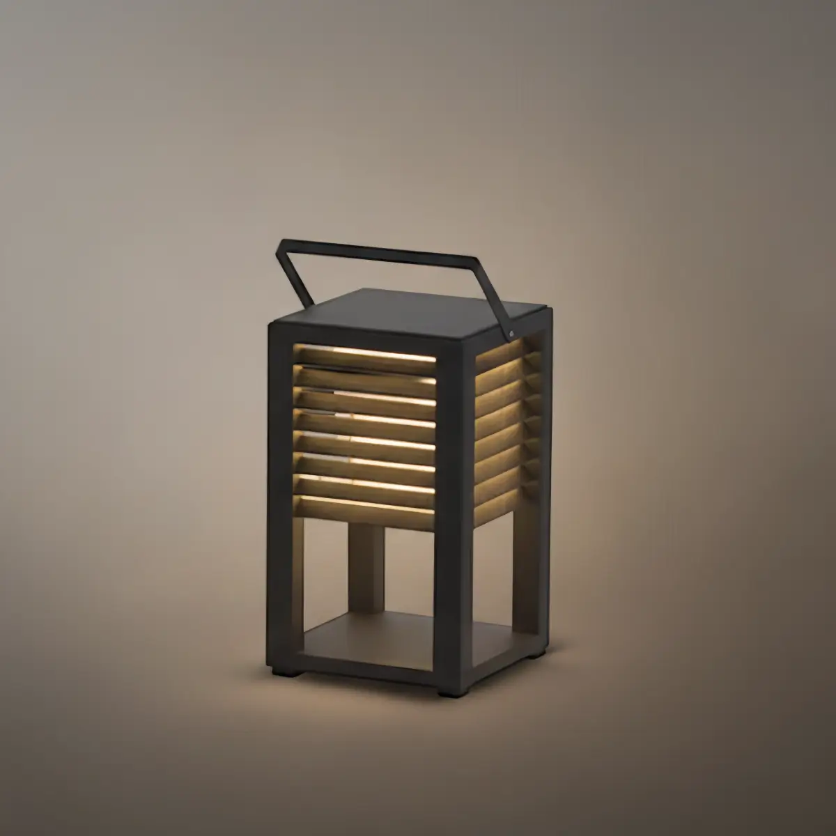 Irondale Modern Solar Outdoor Floor Lamp – Rectangular Black Lantern Light Garden/Patio